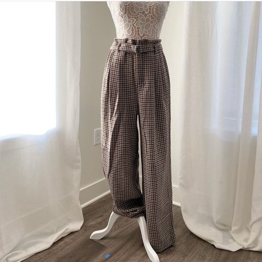 M Free People Houndstooth Wide Leg Pants